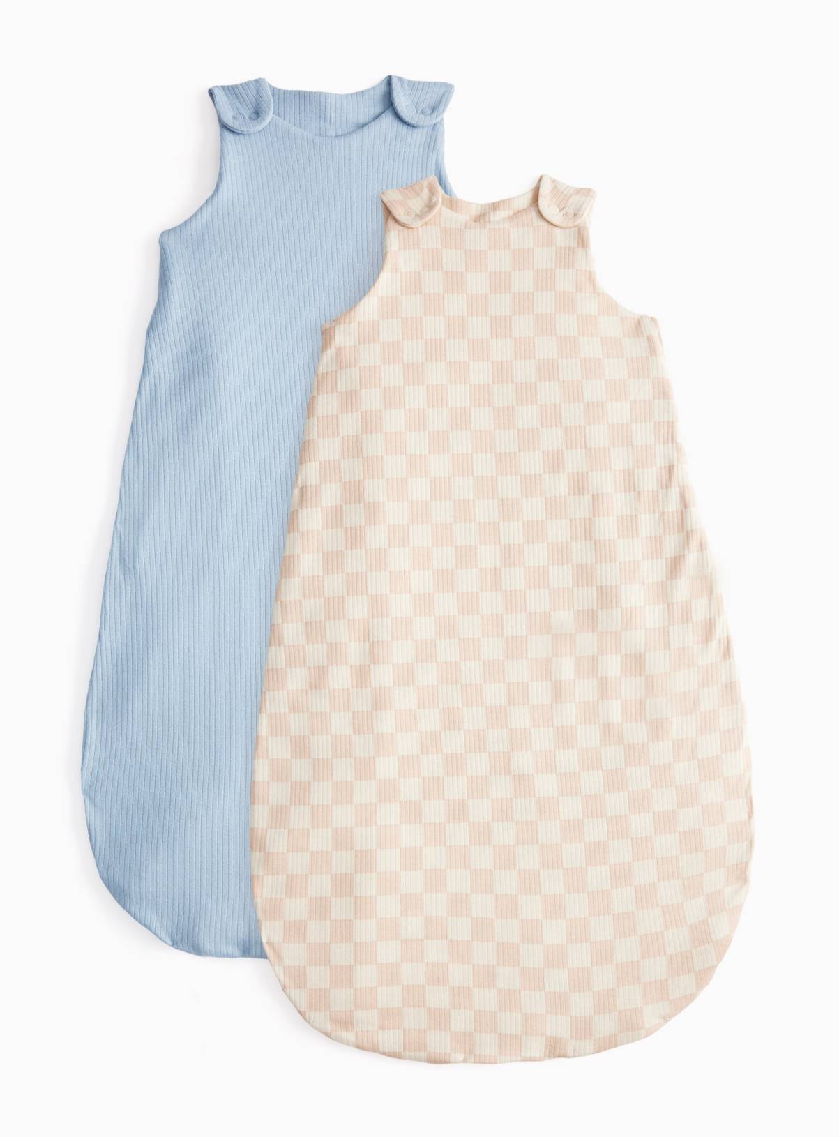 Blue & Checkerboard Print 1.5 Tog Sleeping Bags 2 Pack 18-24 months - Image 1